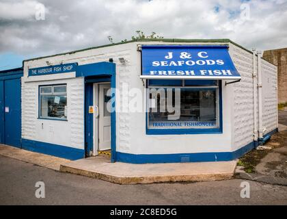 J & C Seafoods, poissonniers, Port Seton, East Lothian, Écosse, Royaume-Uni. Banque D'Images