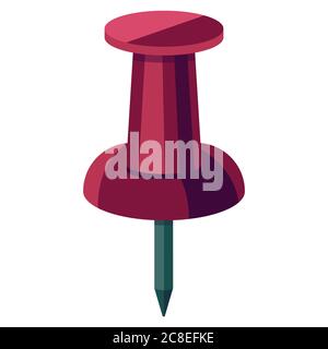 Trombone rouge sur fond blanc isolé. Papeterie pour invitation ou carte-cadeau, carnet, icône Web, carrelage de bain, album. Étui de téléphone ou imprimé en tissu Illustration de Vecteur