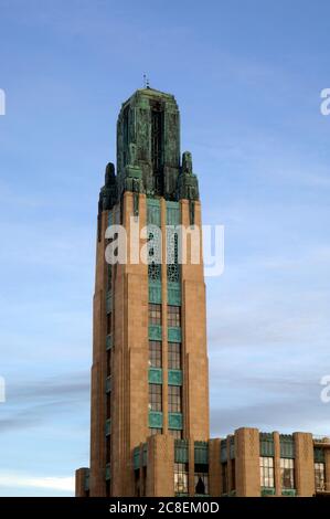La tour Art déco du bâtiment Wilshire de Los Angeles, CA Banque D'Images