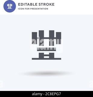 Symbole de musculation, signe plat rempli, pictogramme solide isolé sur blanc, illustration du logo. Icône de musculation pour la présentation. Illustration de Vecteur