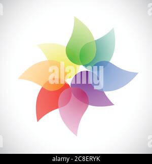 Motif de feuilles colorées et transparent sur fond blanc Illustration de Vecteur