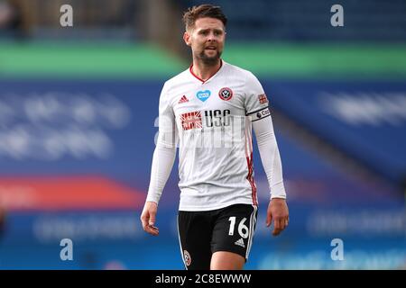 Oliver Norwood de Sheffield United est vu lors du match de la Premier League entre Leicester City et Sheffield United au King Power Stadium.(final Score ; Leicester City 2 - 0 Sheffield United) Banque D'Images