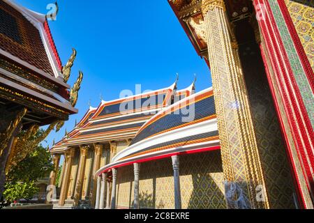 Wat Ratchabophit (Rajabophit), Bangkok, Thaïlande, temple historique de la ville et siège de l'actuel Sangharat ou Patriarche suprême de la Bouddh thaï Banque D'Images
