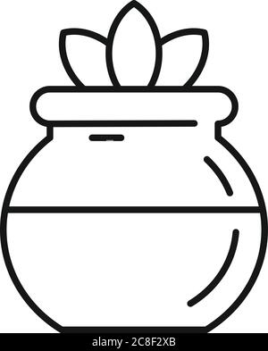 Icône plantes en pot. Outline jar plantes vecteur icône pour la conception de Web isolé sur fond blanc Illustration de Vecteur