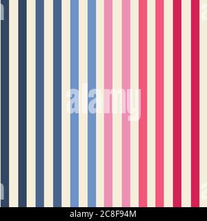 Rayures colorées, motif sans couture aux couleurs bleu et rouge .rayures parallèles verticales. Arrière-plan élégant et coloré . Rayures saisonnières classiques. CO Banque D'Images