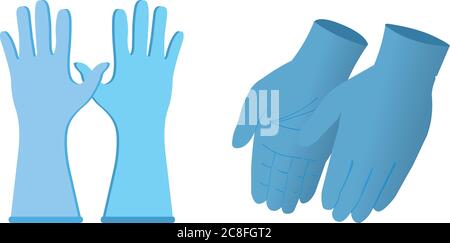 Image vectorielle des gants chirurgicaux jetables, un équipement de protection individuelle pour la prévention du virus Corona Illustration de Vecteur