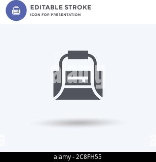 Vecteur d'icône de sac de sport, affiche plate remplie, pictogramme solide isolé sur blanc, illustration du logo. Icône de sac de sport pour la présentation. Illustration de Vecteur