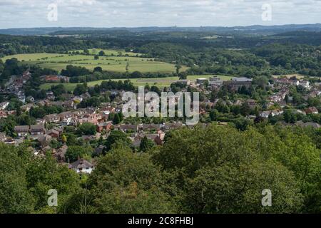 La ville de Kinver vue de Kinver Edge, Staffordshire. Îles britanniques. Banque D'Images