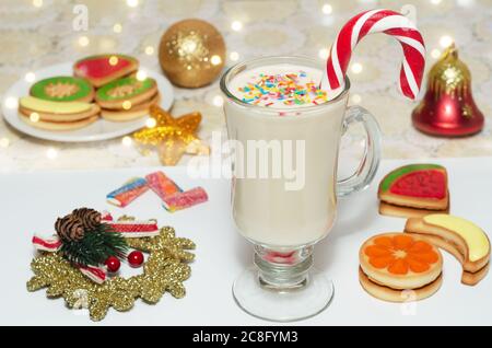 Milk-shake maison pour les vacances d'hiver, sélection Banque D'Images