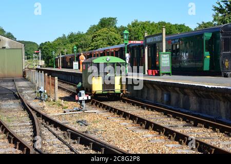 Un tramway de Wickham à l'Isle of Wight Railway. Banque D'Images