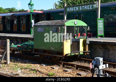 Un tramway de Wickham à l'Isle of Wight Railway. Banque D'Images