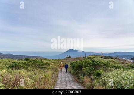 Sentier de montagne du parc national de Towada-Hachimantai. Banque D'Images