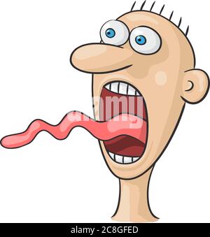 illustration avec personnage qui crie avec une grande bouche ouverte Illustration de Vecteur
