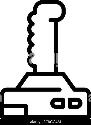 Icône de joystick d'avion, style de contour Illustration de Vecteur