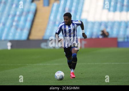 SHEFFIELD, ANGLETERRE. 22 JUILLET - mercredi de Kadeem Harris de Sheffield en action pendant le match de championnat Sky Bet entre Sheffield mercredi et Middlesbrough à Hillsborough, Sheffield, le mercredi 22 juillet 2020. (Crédit : Mark Fletcher | ACTUALITÉS MI ) Banque D'Images