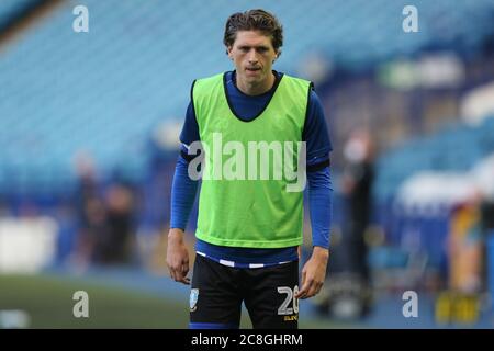 SHEFFIELD, ANGLETERRE. 22 JUILLET - Adam Reach de Sheffield mercredi se réchauffe lors du match de championnat Sky Bet entre Sheffield mercredi et Middlesbrough à Hillsborough, Sheffield mercredi 22 juillet 2020. (Crédit : Mark Fletcher | ACTUALITÉS MI ) Banque D'Images