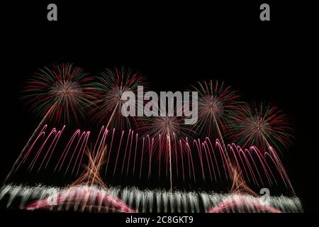 Feux d'artifice Akagawa 2019 Wide starmine Banque D'Images