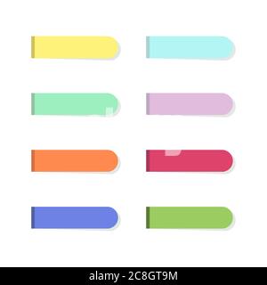 Bande les notes adhésives de style plat isolées sur fond blanc Illustration de Vecteur