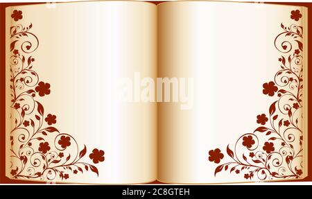 illustration vectorielle d'un livre ouvert avec décoration florale isolée sur fond blanc Illustration de Vecteur