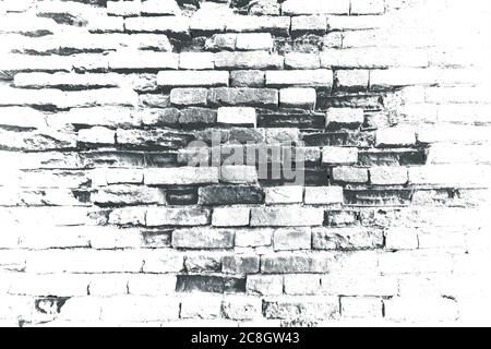 Arrière-plan abstrait de mur en brique noir et blanc Banque D'Images