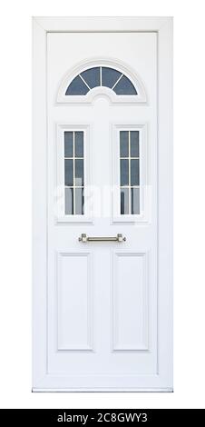 porte en aluminium isolée sur fond blanc Banque D'Images