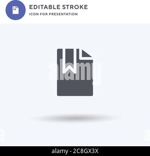 Vecteur d'icône de signet, signe plat rempli, pictogramme solide isolé sur blanc, illustration du logo. Icône de signet pour la présentation. Illustration de Vecteur