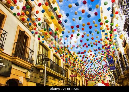 Ronda, Espagne - 06 septembre 2015: Saison de Feria en Andalousie célébrant le spectaculaire festival Pedro Romero, une joyeuse et colorée celebratio d'une semaine Banque D'Images