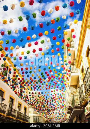 Ronda, Espagne - 06 septembre 2015: Saison de Feria en Andalousie célébrant le spectaculaire festival Pedro Romero, une joyeuse et colorée celebratio d'une semaine Banque D'Images