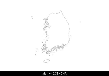 Illustration vectorielle de la carte de la Corée du Sud Illustration de Vecteur