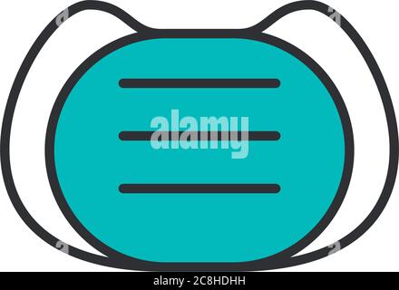 motif vectoriel de style de ligne et de remplissage pour masque facial Illustration de Vecteur