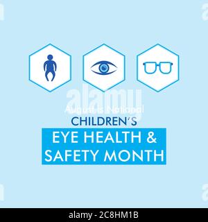 août est la conception d'affiches de sensibilisation pour le mois de la santé et de la sécurité des yeux des enfants Illustration de Vecteur