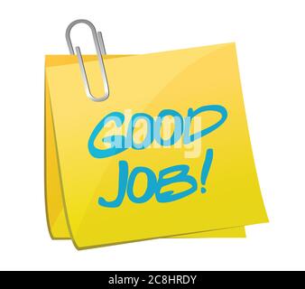 Bonne conception d'illustration de message de post-travail sur fond blanc Illustration de Vecteur