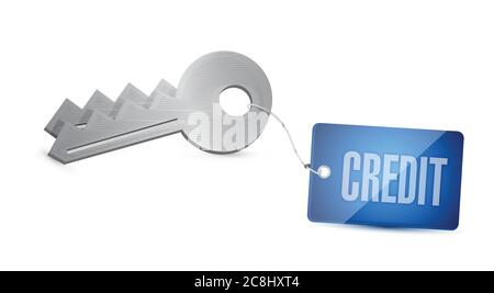 Illustration de la clé de crédit sur fond blanc Illustration de Vecteur