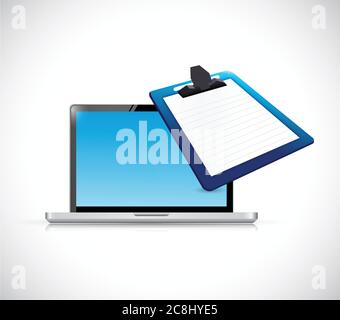 Le bloc-notes d'illustration de l'ordinateur portable est représenté sur un fond blanc Illustration de Vecteur