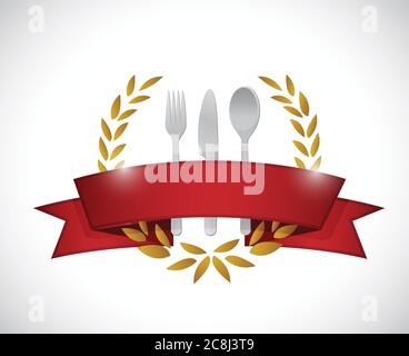 Motif de sceau de restaurant. Illustration sur fond blanc Illustration de Vecteur