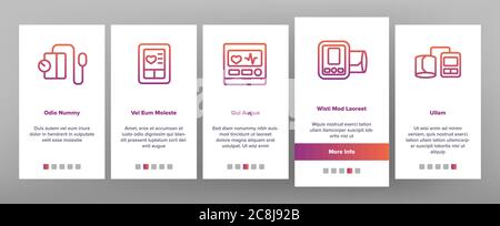 Configuration des icônes d'intégration de l'équipement de tonomètre Illustration de Vecteur