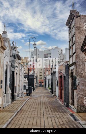 19 mai 2015 - Buenos Aires, Argentine : cimetière de la Recoleta (Cementerio de la Recoleta) mausolées historiques Banque D'Images