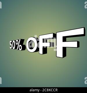 50 % de remise sur l'illustration 3d. 50 % de réduction sur le rendu 3d. 50 % de remise sur l'illustration 3d. Banque D'Images