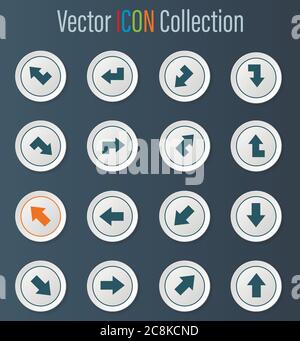 Flèches icons set Illustration de Vecteur