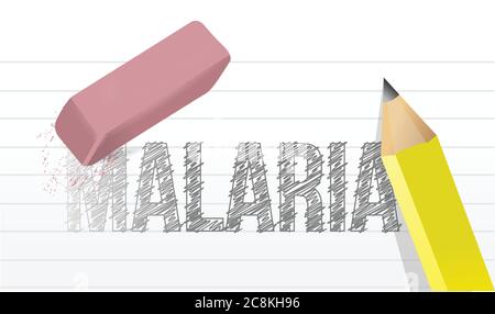 Effacer le dessin d'illustration de la maladie de paludisme sur un fond blanc Illustration de Vecteur