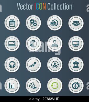 La gestion des affaires et des ressources humaines icons set Illustration de Vecteur