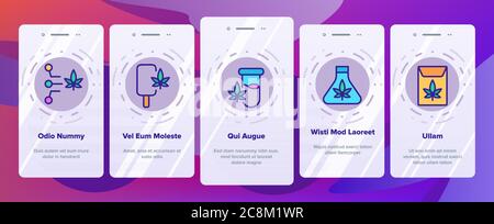 CBD Cannabis icônes d'intégration de produit définir le vecteur Illustration de Vecteur