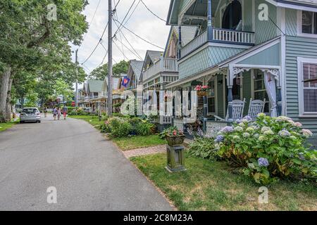 Chalets en pain d'épice sur Martha's Vineyard Banque D'Images