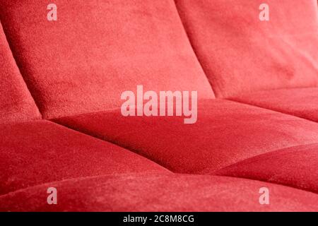 Gros plan sur un tissu velours rouge Banque D'Images