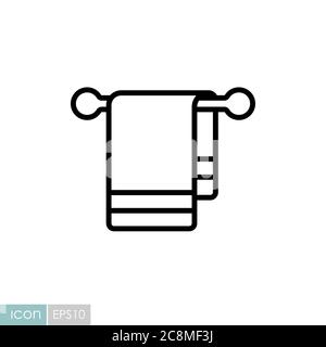 Icône représentant une serviette en forme de crochet. Panneau de l'hôtel. Symbole graphique pour le site Web et les applications de voyage et de tourisme, design, logo, application, interface utilisateur Illustration de Vecteur