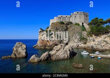 Le XIe siècle fort Lovrijenac alias forteresse Saint-Laurent à Dubrovnik, Croatie Banque D'Images