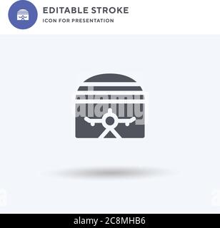 Vecteur d'icône hangar, signe plat rempli, pictogramme solide isolé sur blanc, illustration du logo. Icône hangar pour présentation. Illustration de Vecteur