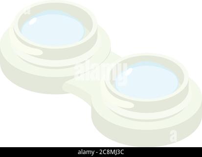 Icône de boîtier de l'objectif de contact. Icône vectorielle isométrique de boîtier de lentille de contact pour conception de bande isolée sur fond blanc Illustration de Vecteur