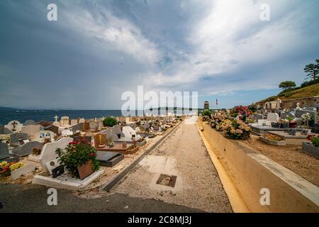 Cimetière de Saint Tropez-Saint TROPEZ, FRANCE - 13 JUILLET 2020 Banque D'Images