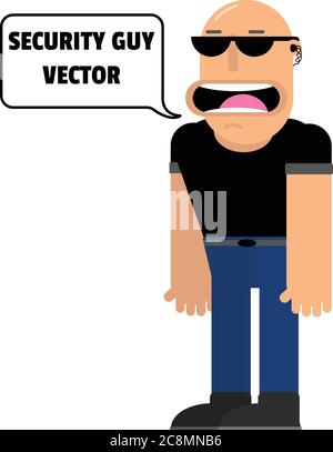 Illustration vectorielle de chemise noire résistante Guy Security Guard Illustration de Vecteur